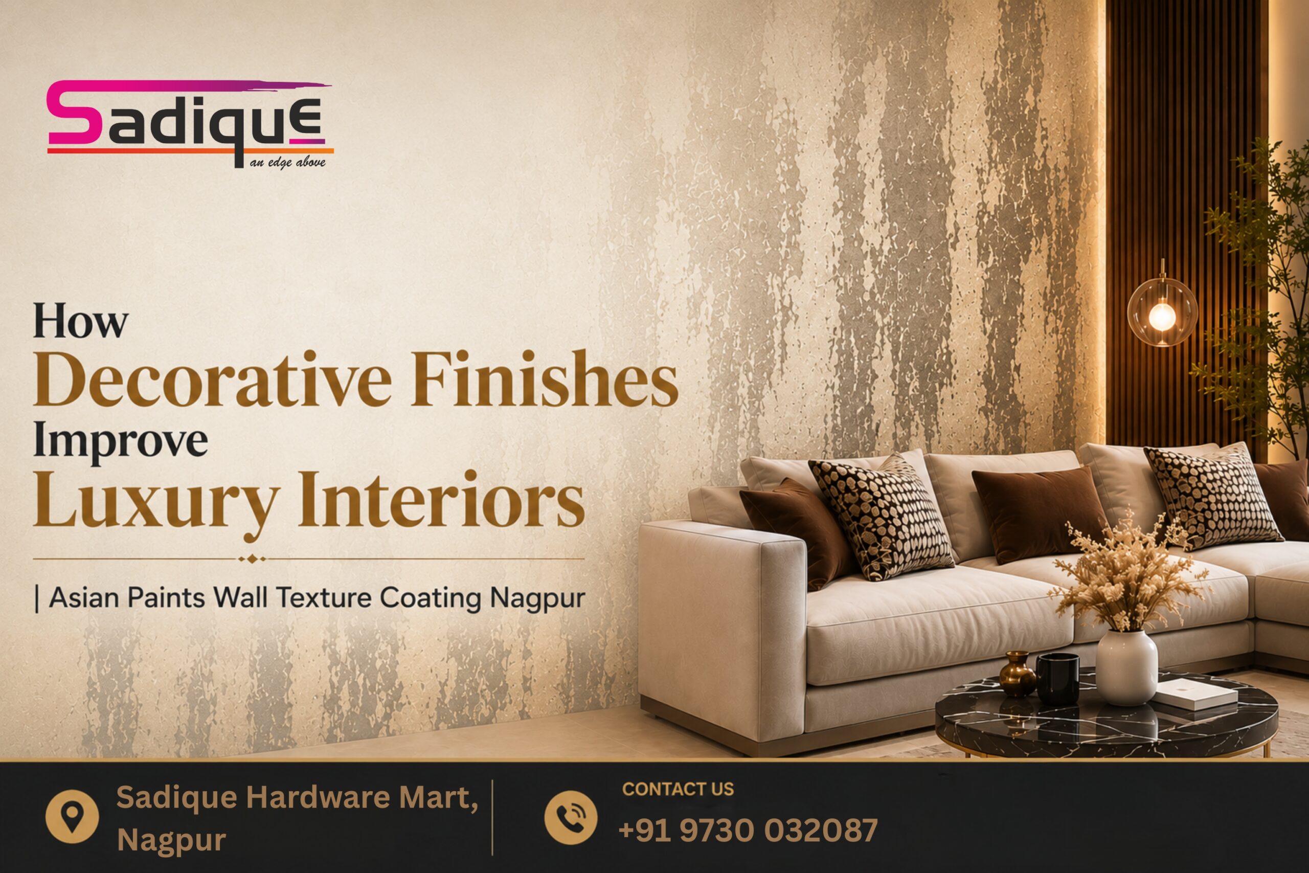 How Decorative Finishes Improve Luxury Interiors | Asian Paints Wall Texture Coating Nagpur