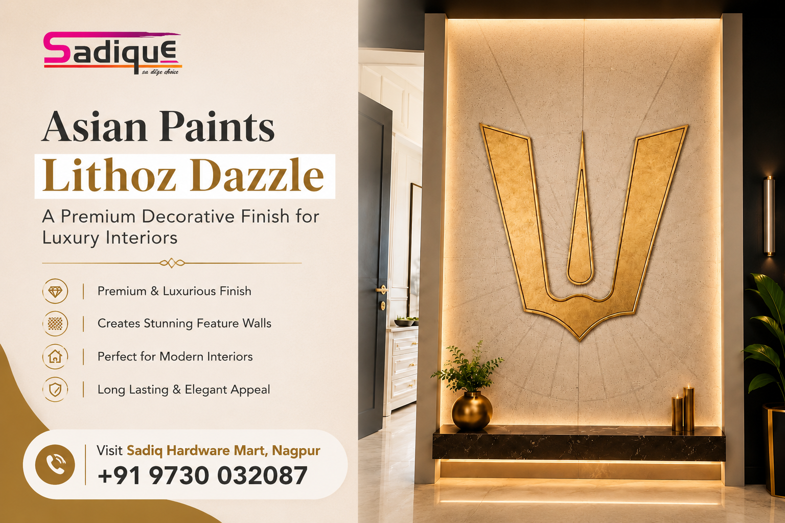 Asian Paints Lithoz Dazzle: A Premium Decorative Finish for Luxury Interiors